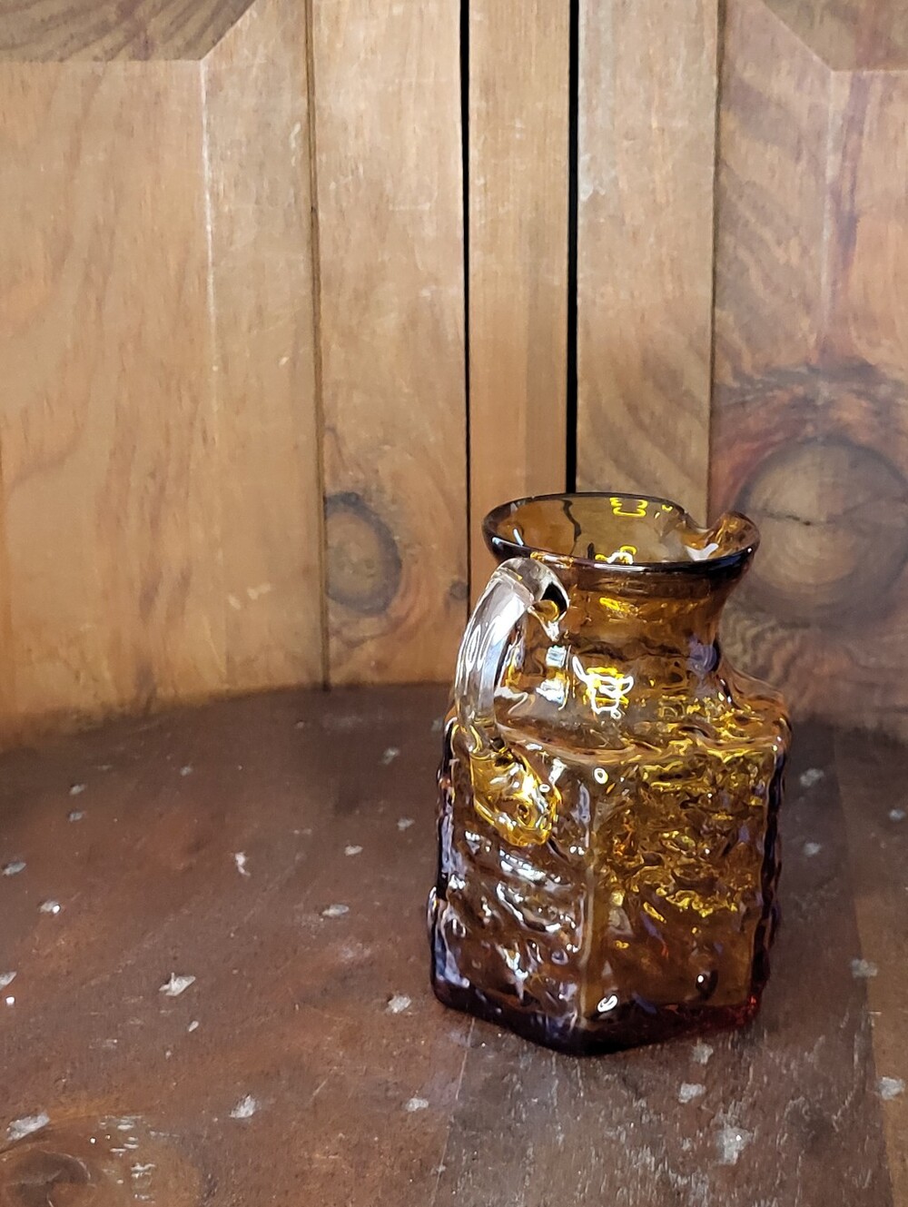 Amber Textured Glass Pitcher - Home Art - Picture 6 of 11